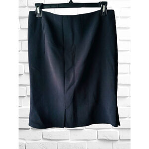 AKRIS Bergdorf Goodman Black Wool Blend Pencil Skirt With Double Zipper Closure